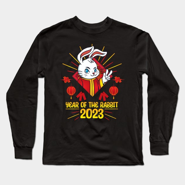 Good Luck Zodiac Happy Chinese New Year of the Rabbit Long Sleeve T-Shirt by star trek fanart and more